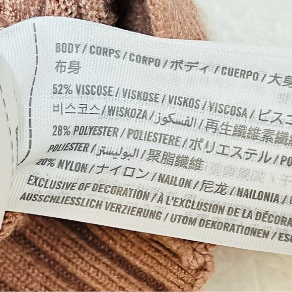 Abercrombie & Fitch LuxeLoft Slim Wrap RIBBED Sweater TAN Brown Size LARGE NWT - Picture 6 of 11